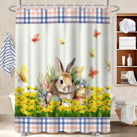 Voile de douche polyester 180x180 fluide bâche polyester douche pour adapté aux animaux domestiques