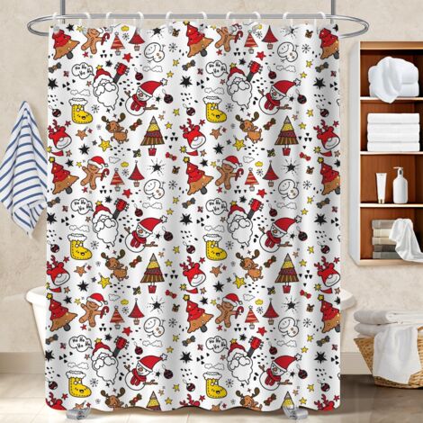 Voile de douche polyester 180x180 montage sans perçage protection douche pour délimiter l’espace dans une salle de bain ouverte