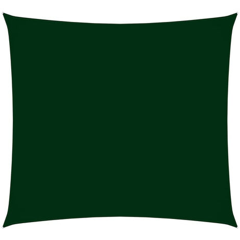 Voile de parasol Tissu Oxford carré 3x3 m Vert foncé