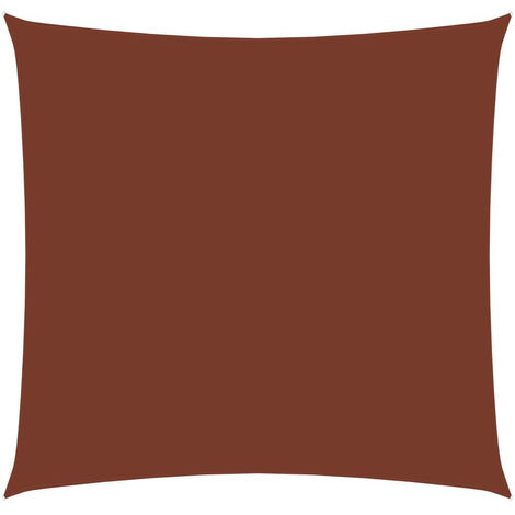 Voile de parasol Tissu Oxford carré 6x6 m Terre cuite