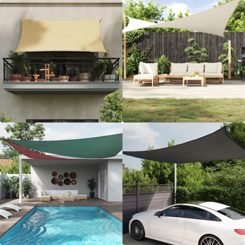 Voile de parasol Tissu Oxford carré 4x4 m Anthracite