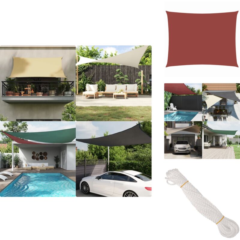 Voile de parasol tissu oxford rectangulaire 3x4 m terre cuite - Parapluie - Voile Solaire - Parasol Rectangle - Protection Uv - Parasol Jardin