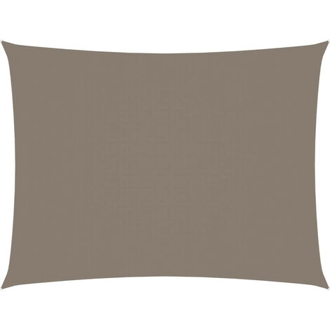 Voile de parasol Tissu Oxford rectangulaire 4x6 m Taupe