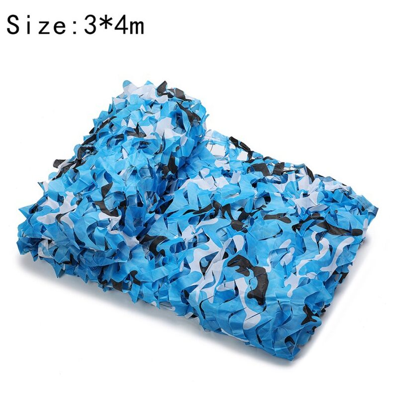 Voile de protection solaire rectangulaire camouflage 3x4m couleur camouflage océan, filet de camouflage pare-soleil