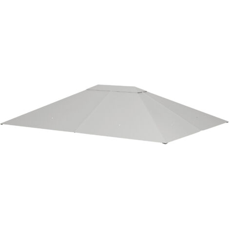 Voile de rechange pour tonnelle 3x4 m gris clair en polyester haute densité 180g/m² anti-UV
