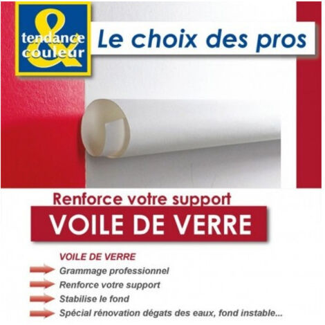 Voile de verre toile 45g rouleau de 25x1m - DECORALIA