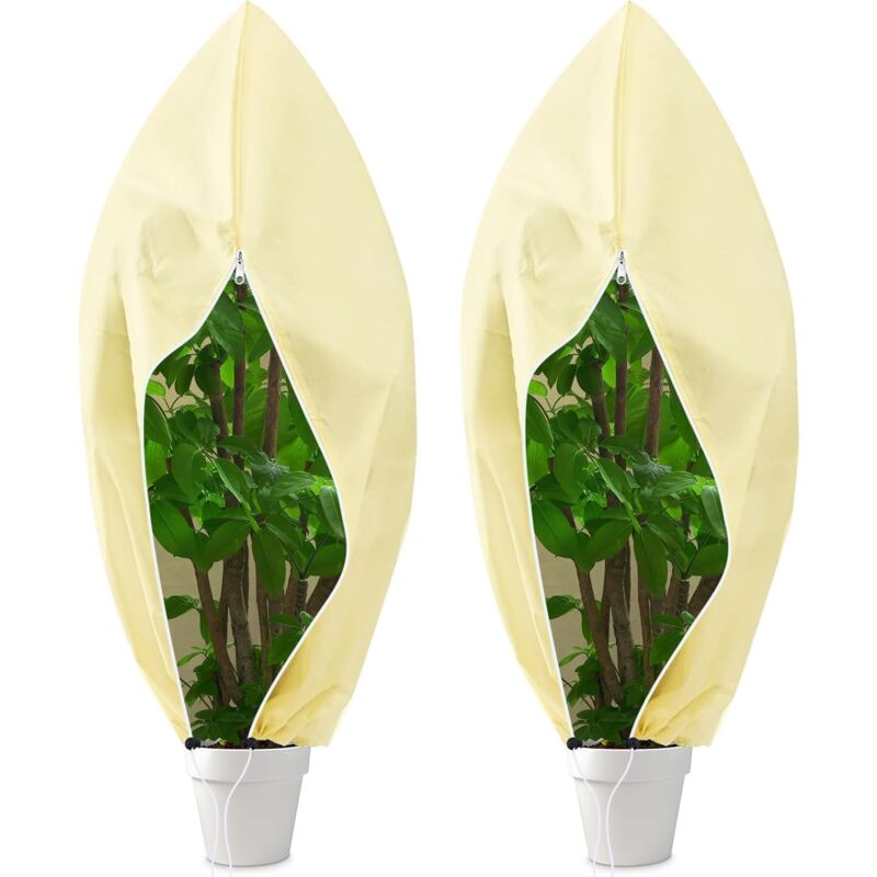 Voile d'hiver pour plantes d'extérieur 120x180 cm, 2 pièces de protection contre le gel, housse de protection des plantes, toile d'hiver réutilisable