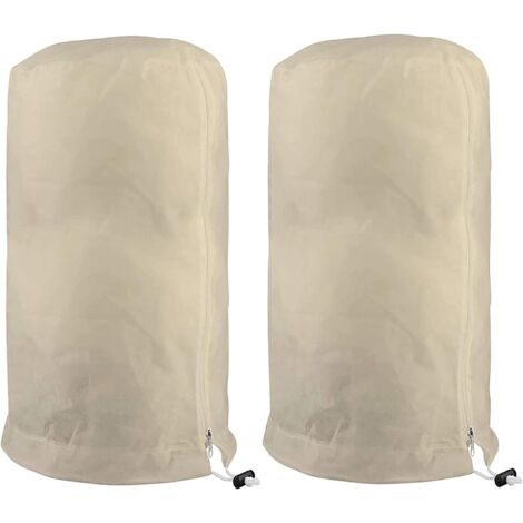 Voile D'hivernage Plante, Voile Hivernage Olivier, Voile Dhivernage Arbre, Housse De Protection Tomate Citronnier, Housse Hivernage pour Plantes Sac Vegetaux Jardin Tissu Non Tissé (60×80cm, Beige)