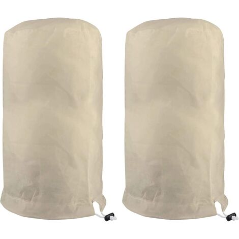 Voile D'hivernage Plante, Voile Hivernage Olivier, Voile Dhivernage Arbre, Housse De Protection Tomate Citronnier, Housse Hivernage pour Plantes Sac Vegetaux Jardin Tissu Non Tissé (60×80cm, Beige)