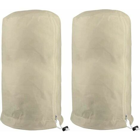 Voile D'hivernage Plante, Voile Hivernage Olivier, Voile Dhivernage Arbre, Housse De Protection Tomate Citronnier, Housse Hivernage Pour Plantes Sac Vegetaux Jardin Tissu Non Tissé (60×80cm, Beige2)