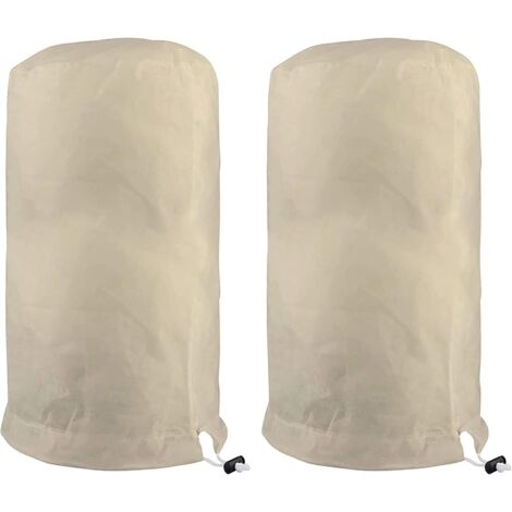 Voile D'hivernage Plante, Voile Hivernage Olivier, Voile Dhivernage Arbre, Housse De Protection Tomate Citronnier, Housse Hivernage pour Plantes Sac Vegetaux Jardin Tissu Non Tissé (80×100cm, Beige)