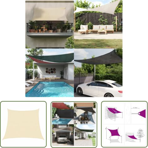 Voile d'ombrage 160 g-m² Crème 3-4x3 m PEHD