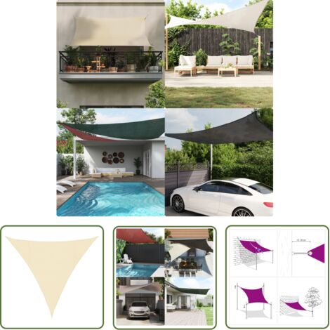 Voile d'ombrage 160 g-m² Crème 4x4x4 m PEHD