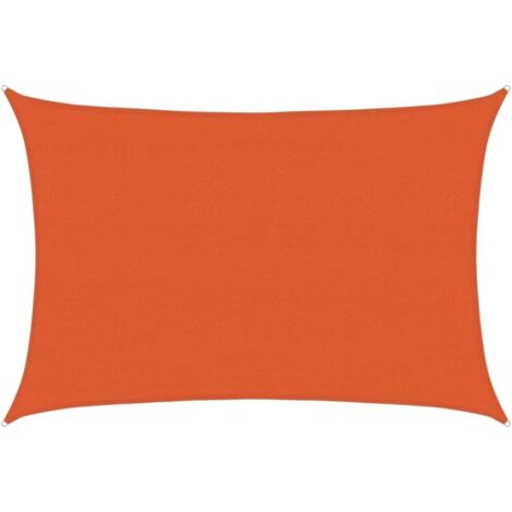 Voile d'ombrage 160 g/m² rectangulaire Orange 4x8 m PEHD, Voile de Soleil, Voile d’ombrage, Store de Patio, Voile de Pare-Soleil