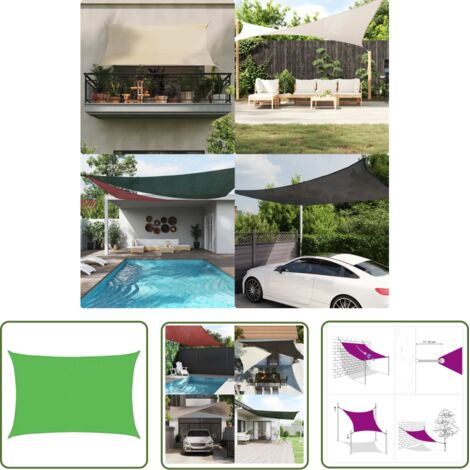 Voile d'ombrage 160 g-m² Vert clair 3,5x4,5 m PEHD