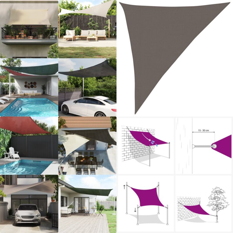 Vidaxl - Voile d'ombrage 160 g/m² Anthracite 3x4x5 m pehd - Parasol - Voile D'ombrage - Parasol Rectangulaire - Parasol Extérieur - Parasol
