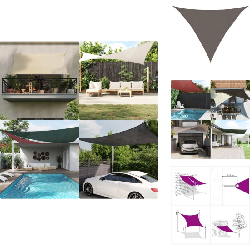 Voile d'ombrage 160 g/m² Anthracite 4x4x5,8 m pehd - Parasol - Voile D'ombrage - Ombrage - Jardin - Terrasse