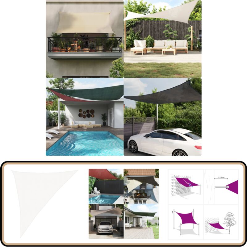 Vidaxl - Voile d'ombrage 160 g/m² Blanc 3x4x5 m pehd - Parasol - Voile D'ombrage - Parasol Rectangulaire - Parasol Extérieur - Parasol Blanc