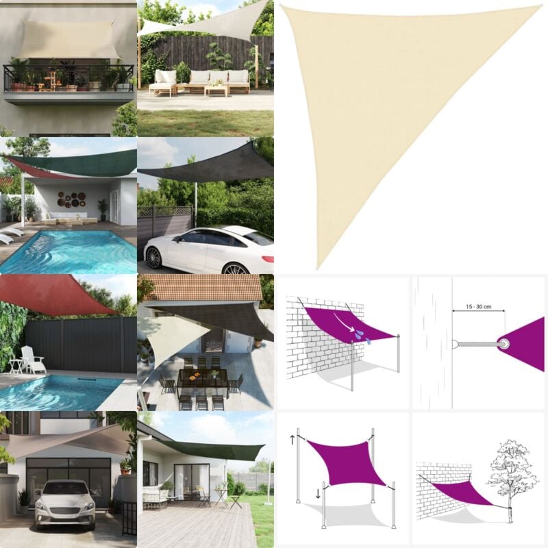 Vidaxl - Voile d'ombrage 160 g/m² Crème 3x4x5 m pehd - Parasol - Voile D'ombrage - Ombre Solaire - Protection uv - Jardin - Home & Living