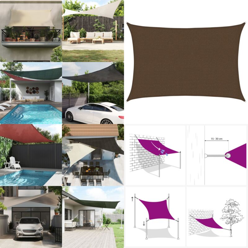 Vidaxl - Voile d'ombrage 160 g/m² Marron 2,5x3,5 m pehd - Parasol - Voile D'ombrage - Parasol Rectangulaire - Parasol Brun - Parasol Extérieur - Home