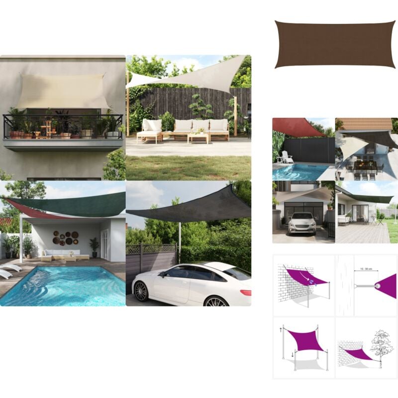 Voile d'ombrage 160 g/m² Marron 2x4,5 m pehd - Parasol - Voile D'ombrage - Parasol Rectangulaire - Parasol Extérieur - Parasol Jardin