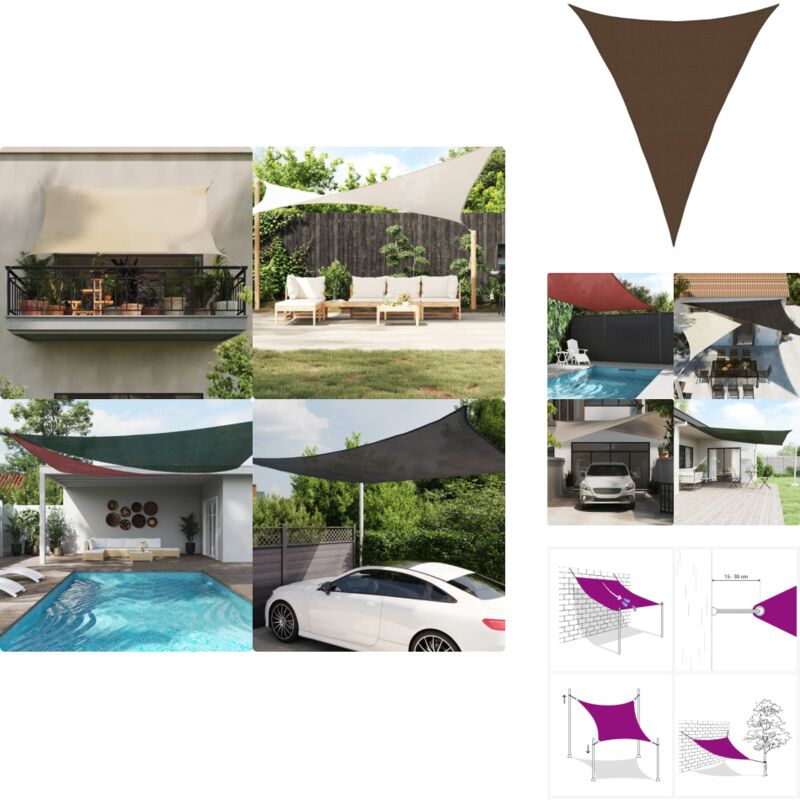 Voile d'ombrage 160 g/m² Marron 3x4x4 m pehd - Parasol - Voile D'ombrage - Parasol Rectangulaire - Parasol Extérieur - Parasol Jardin