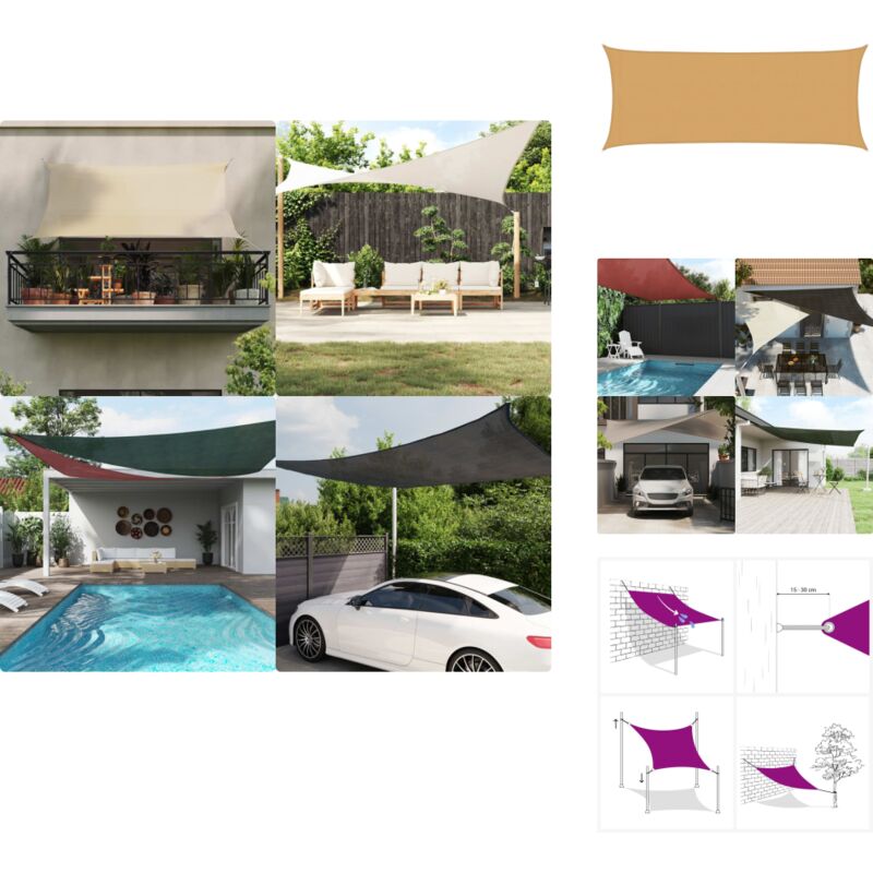 Vidaxl - Voile d'ombrage 160 g/m² rectangulaire sable 2x4,5 m pehd - Voile D'ombrage - Parasol - Ombrage Extérieur - Abri Solaire - Toile De Parasol