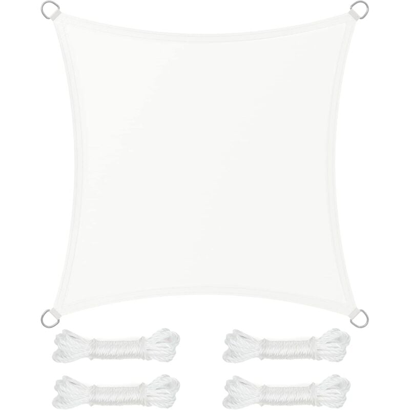 Beijiyi - Voile d'Ombrage 3 x 3 m, Hydrofuge Colonne d'Eau de 665 mm, Polyester Anti-déchirure, Protection uv 93%, Terrasse, Jardin, Balcon, Carré,