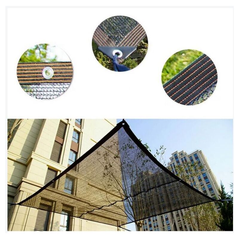 Voile d'ombrage 3 x 5 m pour terrasse, jardin, pelouse, cour, 3 broches, noir