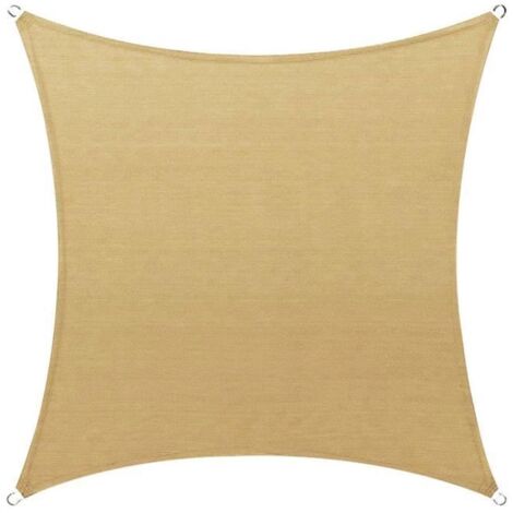 Voile d'ombrage 3x3 m - Anti-UV - Isolation thermique - Étiquette jaune