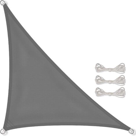 voile D'ombrage 3x3x3 Mtres Anthracite Triangulaire En Pes Auvent Pour Jardin Terrasse Anti-uv Toile Solaire Rsistant