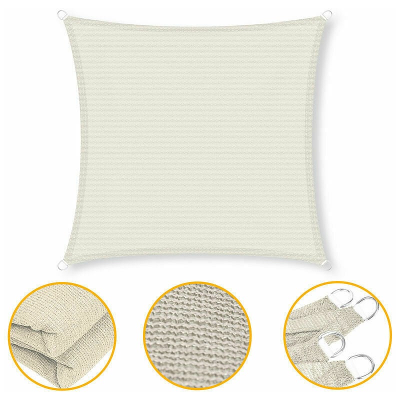 Ahlsen Voile d'ombrage 3x4 m protection contre la chaleur voile d'ombrage protection solaire UV protection solaire terrasse -crème