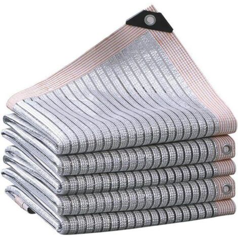 Voile d'ombrage 3x4m - Filet de jardin 75% en tissu réfléchissant aluminium, idéal pour gazebos et terrasses.
