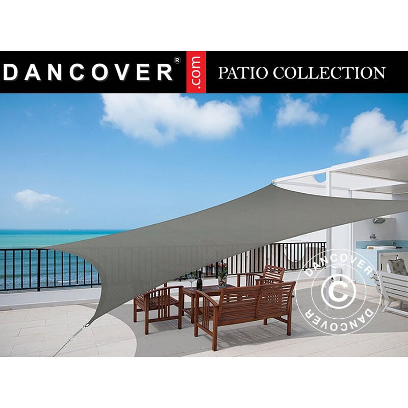 Dancover - Voile d'ombrage 3x4m, Rectangulaire, Anthracite
