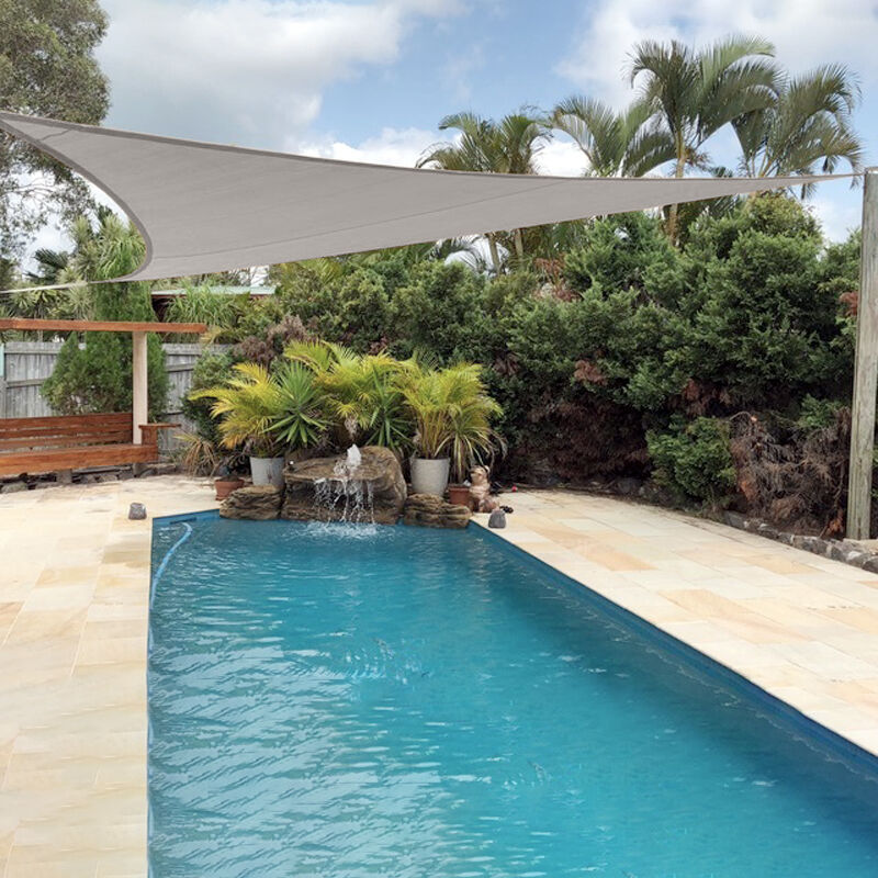 Sunny Inch ® - Voile d'ombrage 4 x 4 x 5,66 m imperméable 220g/m² Haute densité - Tissu déperlant - Taupe cendré