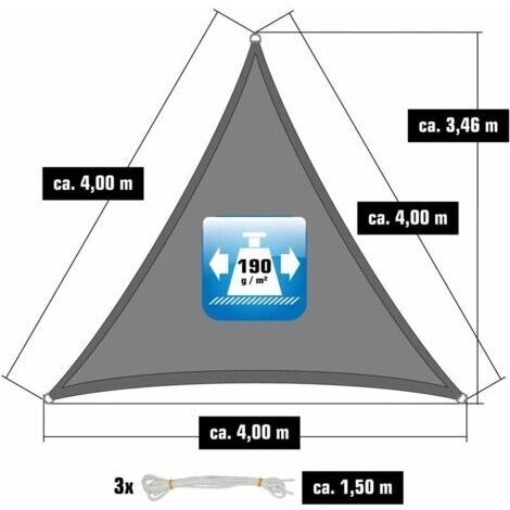 Voile d'ombrage - 4x4x4 Polyester Triangle Protection Solaire - Toile Hydrofuge