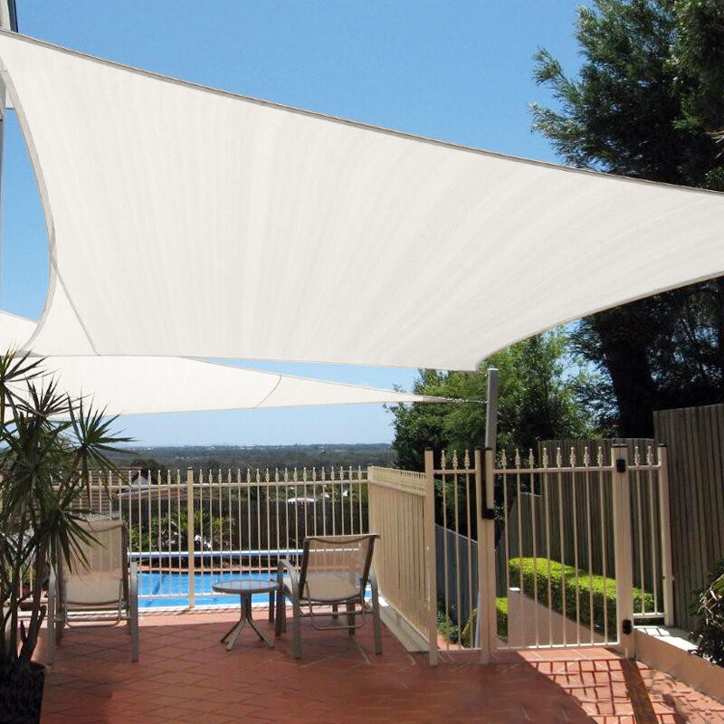 Sunny Inch ® - Voile d'ombrage 5 x 4 m imperméable 220g/m² Haute densité - Tissu déperlant - Beige crème