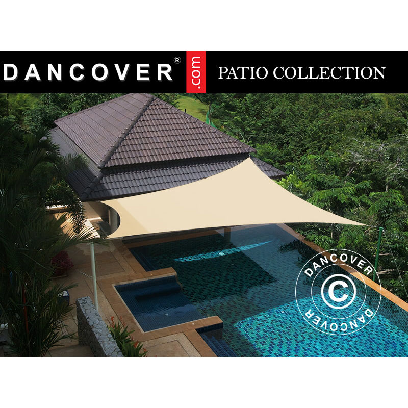 Dancover - Voile d'ombrage 5x5m, Carré, Sable