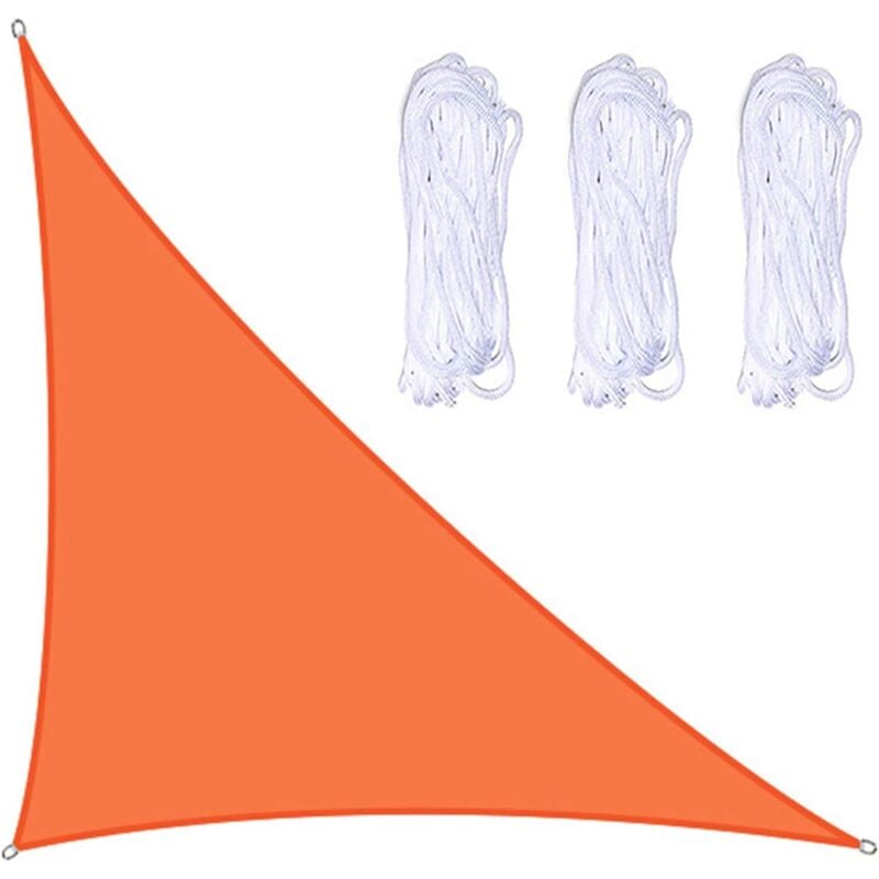 Voile d'ombrage à angle droit 3 x 4 x 5 m avec 3 cordes, pour jardin, terrasse, fête, cour, camping