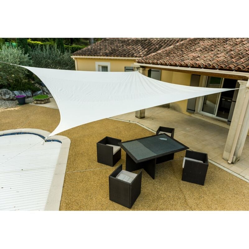 Werka Pro - Voile d'ombrage blanche rectangulaire 4 x 5 m