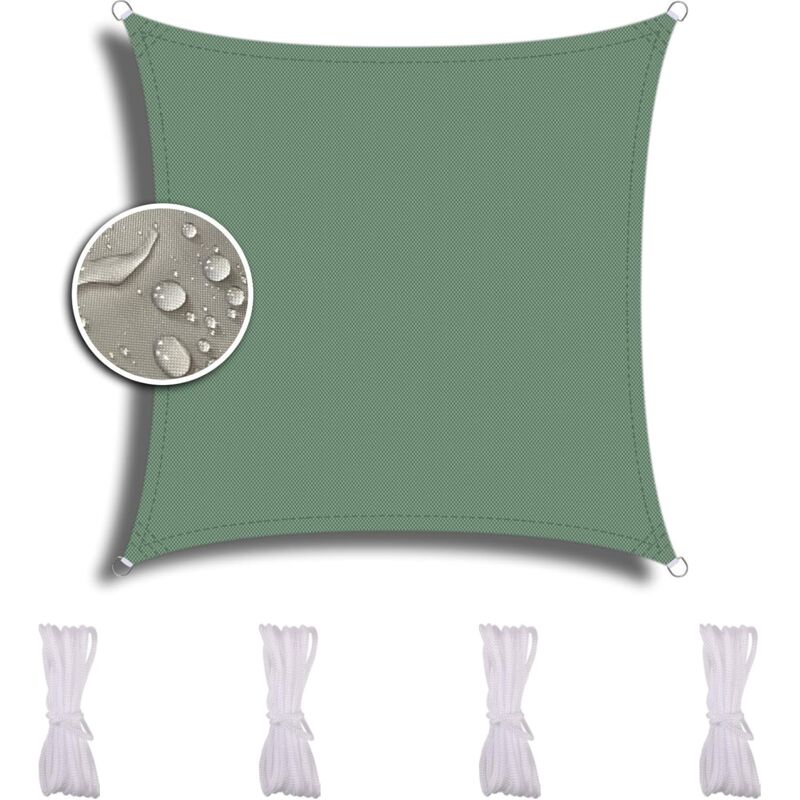 Sunxury - Voile d'Ombrage Carré 3X3m, pour Jardin Terrasse Camping, ImperméAble Et RéSistante, Une Protection des Rayons uv, Auvent RéSistante Aux
