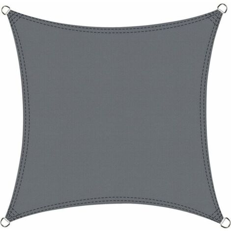 Voile d'ombrage carré 2.5x2.5m en polyéthylène 180 g/m² – Protection UV 98 % – Imperméable pour terrasse, jardin, balcon, extérieur