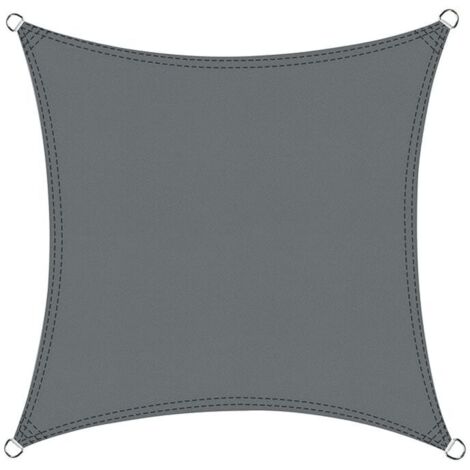 Voile d'ombrage carré 2.5x2.5m Imperméable Toile Ombrage UV Protection pour Patio Jardin, Terrasse,Extérieur, Balcon, Gris