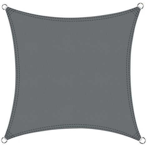 Voile d'ombrage carré 2.5x2.5m Imperméable Toile Ombrage UV Protection pour Patio Jardin, Terrasse,Extérieur, Balcon, Gris