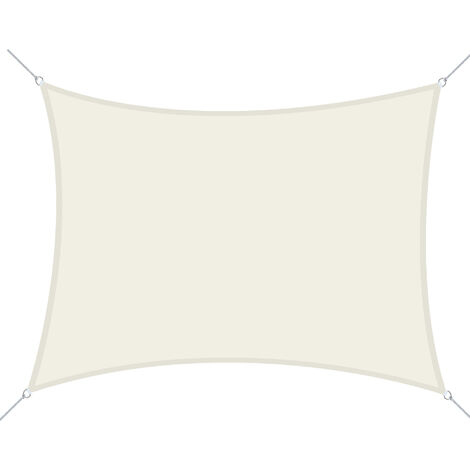 Voile d'ombrage carré 3 x 3 m polyester imperméabilisé haute densité 160 g/m² crème - Crème