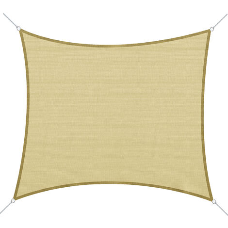 Voile d'ombrage carré 3 x 3 m polyéthylène haute densité résistant aux UV coloris sable