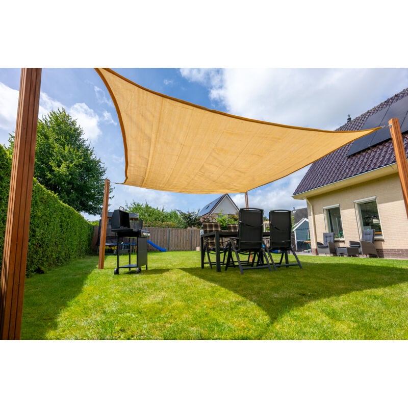 Wovar - Voile d'ombrage carré 500 cm - 320gr/m2 - Sable - Par pièce