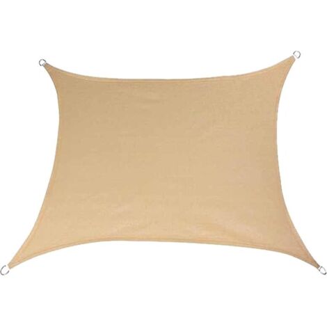 Voile d’ombrage carrée 3,66x3,66m, HDPE respirant, beige, pour jardin et terrasse