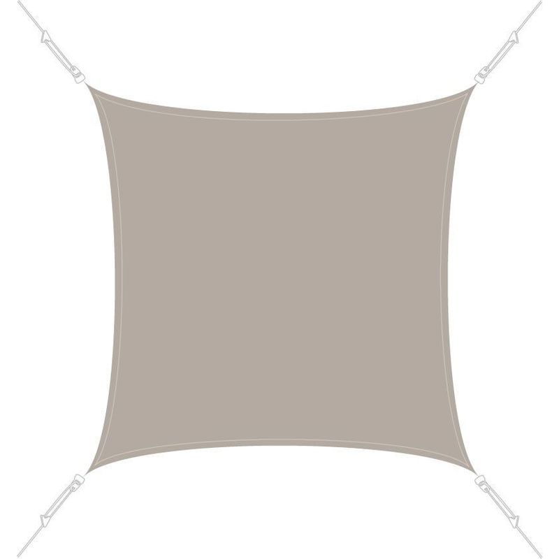 Voile d'ombrage carrée 3x3m - Taupe