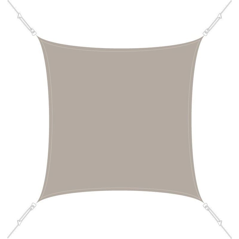 Easy Sail - Voile d'ombrage carrée 3x3m - Taupe